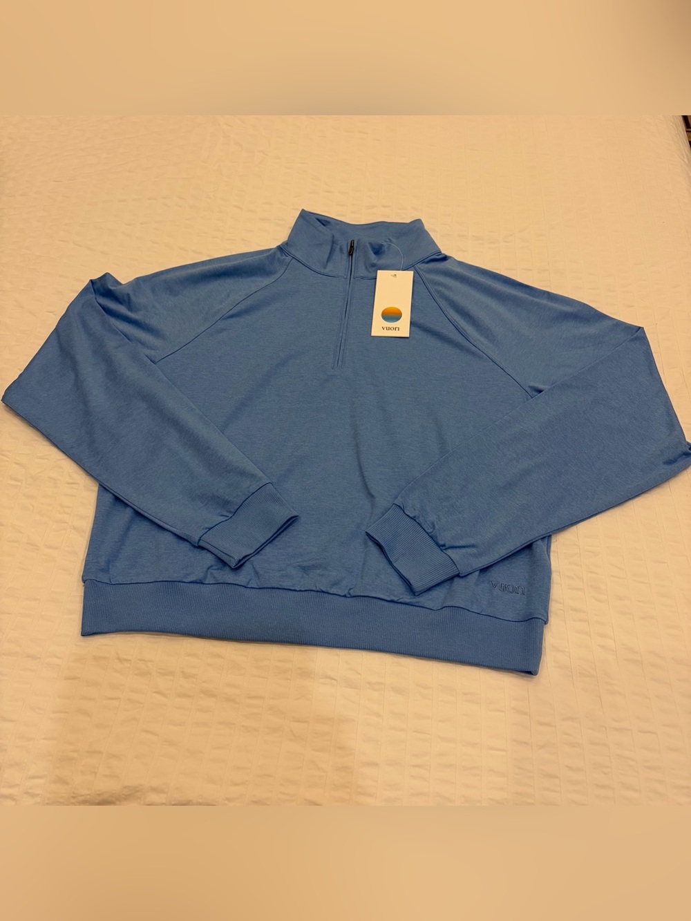 NWT Vuori Halo Half Zip in Oasis Blue Heather - Picture 7 of 9